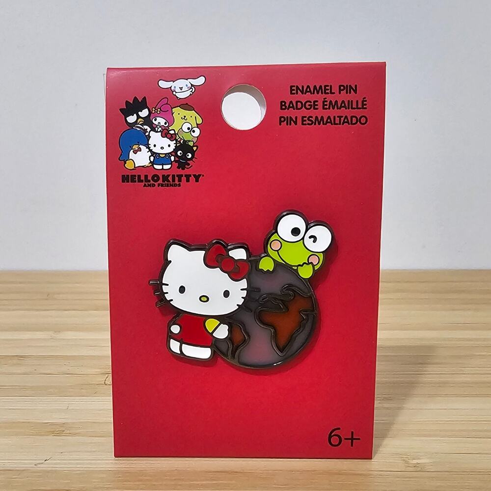 Loungefly Sanrio Hello Kitty & Keroppi Globe Enamel Pin